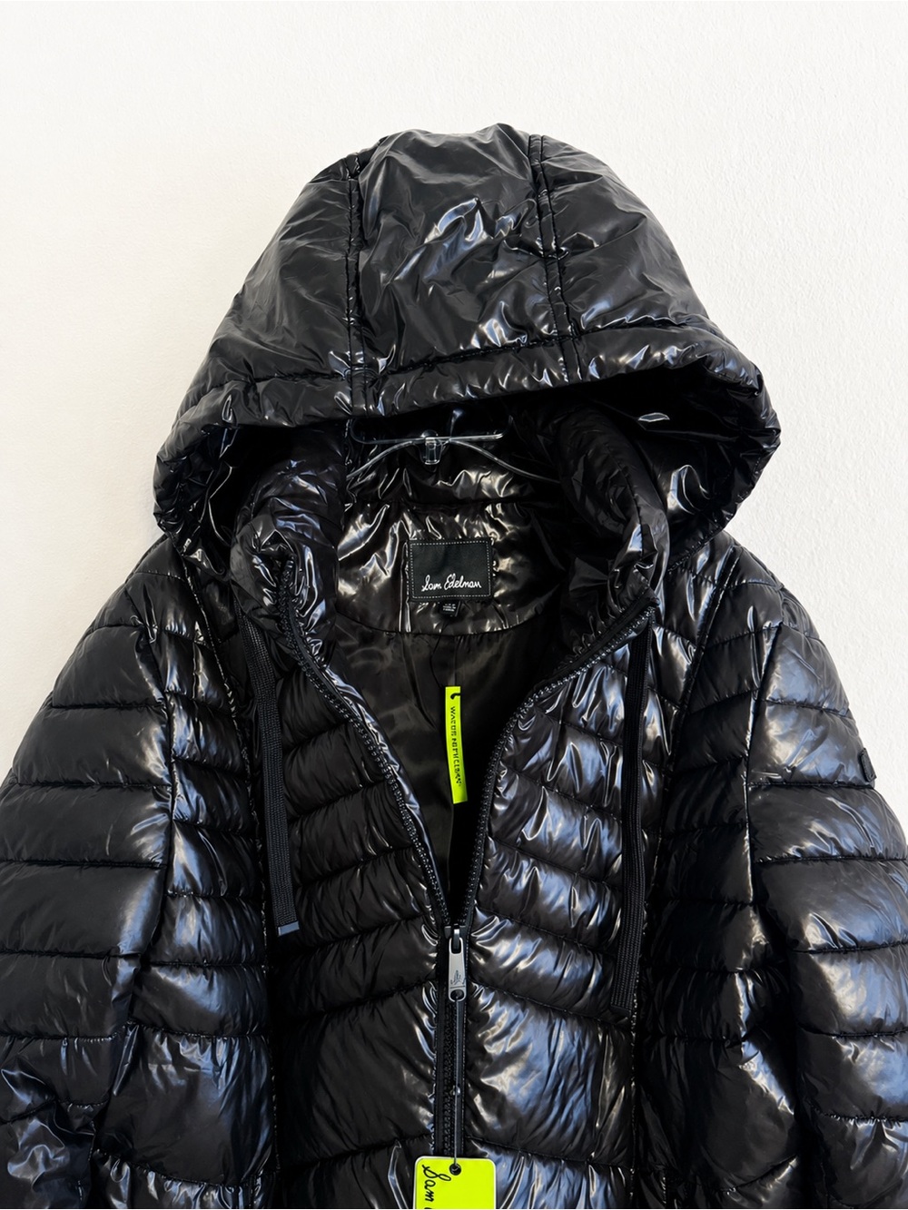 Sam Edelman Long Hooded Puffer Coat Removable Hood Black XXL NWT - Picture 10 of 12